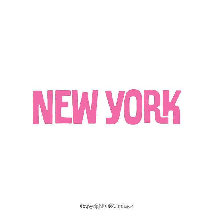 Stylish Pink New York Text Design on a Clean White Background