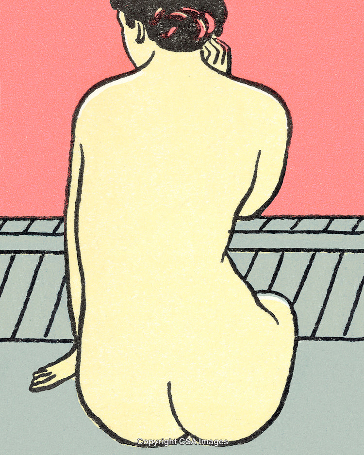 Minimalist Artistic Depiction of a Woman Sitting in Contemplation