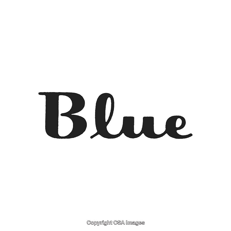 Elegant Handwritten Font Spelling the Word 'Blue' in Old-Fashioned Style
