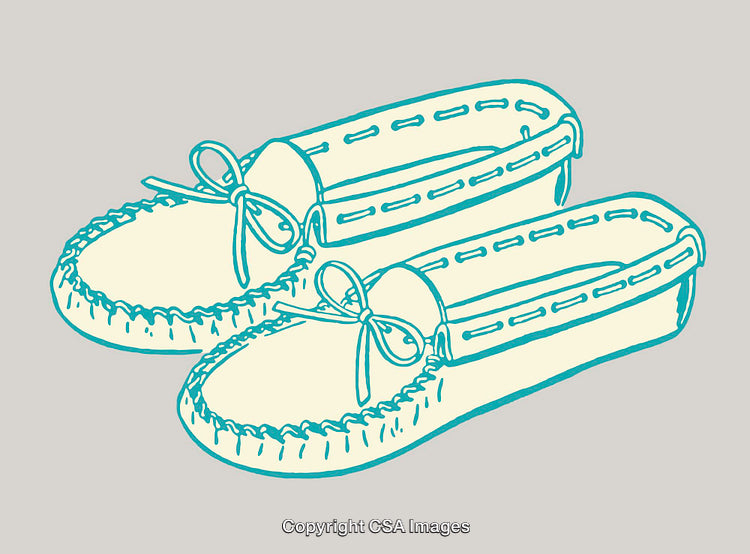 Illustration of Classic Moccasin Footwear in Stylish Line Art Style