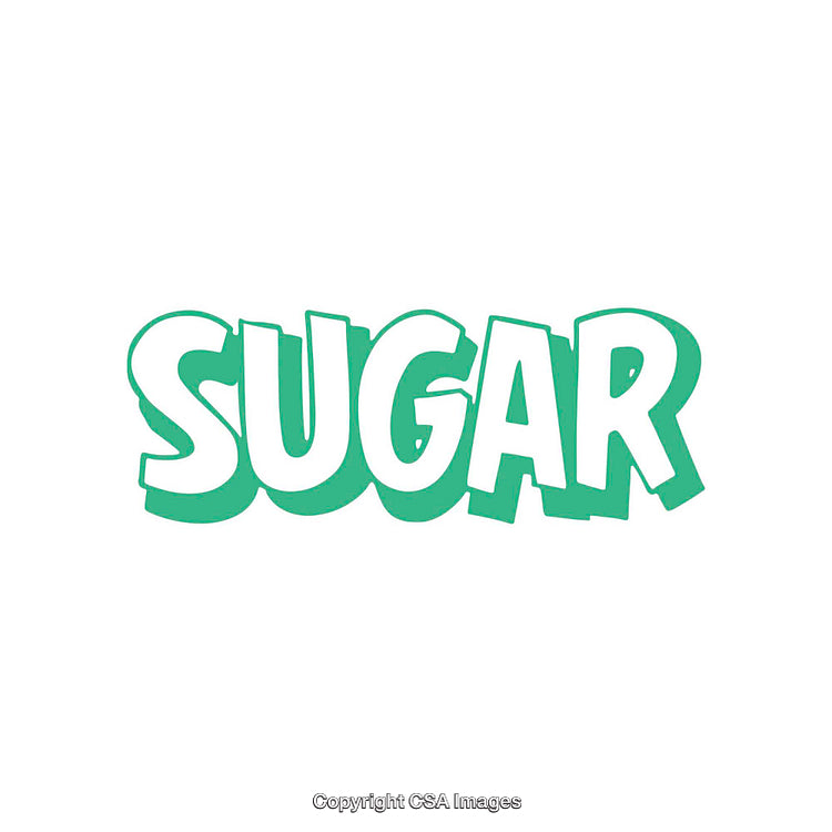 Bold Green Sugar Text Graphic on a Clean White Background