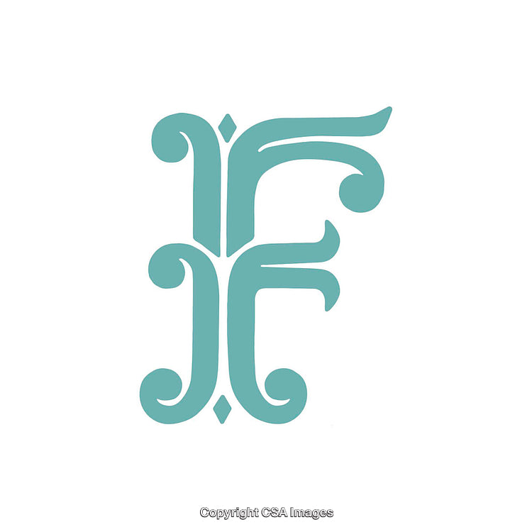 Elegant Decorative Letter E in Artistic Calligraphic Style