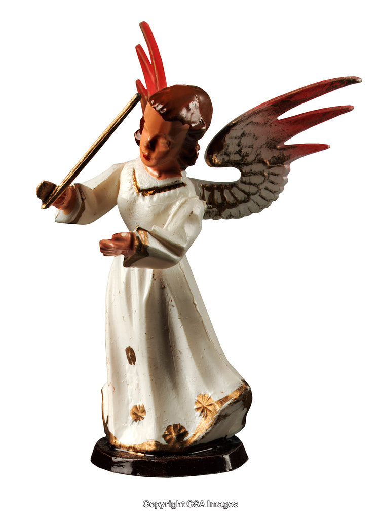 Vintage Angel Figurine with Detailed Wings and Delicate Painted Features
