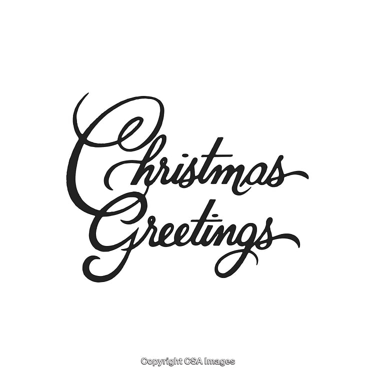 Elegant Christmas Greetings Typography in Black Against White Background