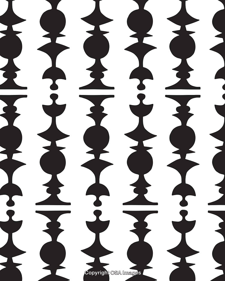 Black and White Abstract Pattern with Alternating Geometric Shapes