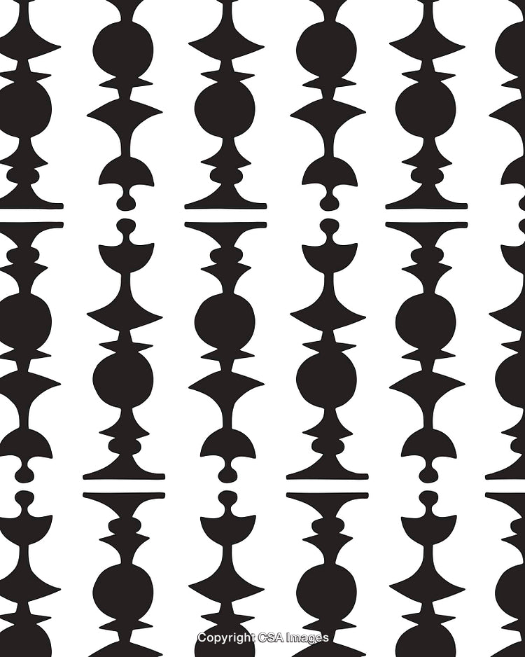 Black and White Abstract Pattern with Alternating Geometric Shapes