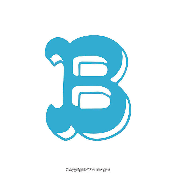 Stylized Blue Letter B Design on a White Background