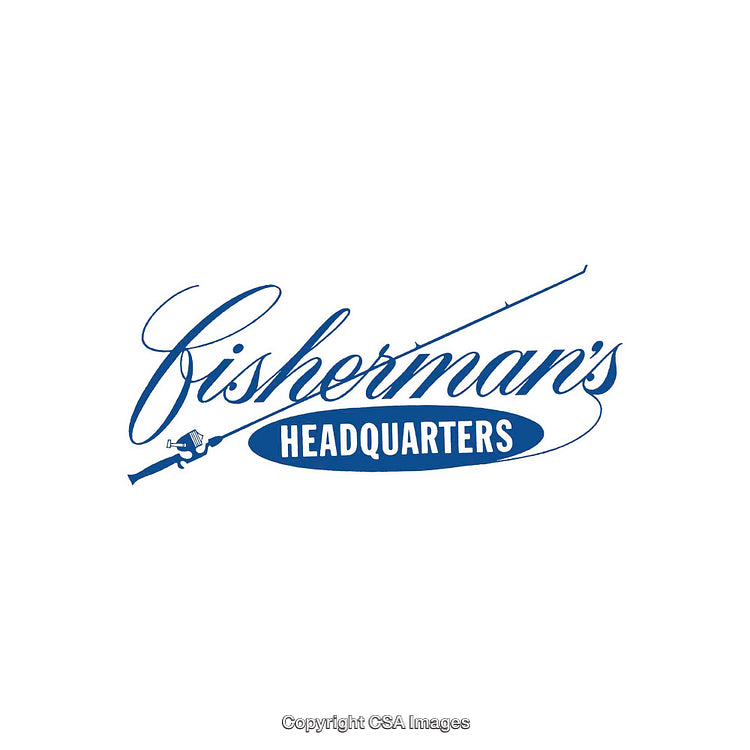 Blue Promotional Logo Featuring Fisherman's Headquarters Design with Elegant Styling