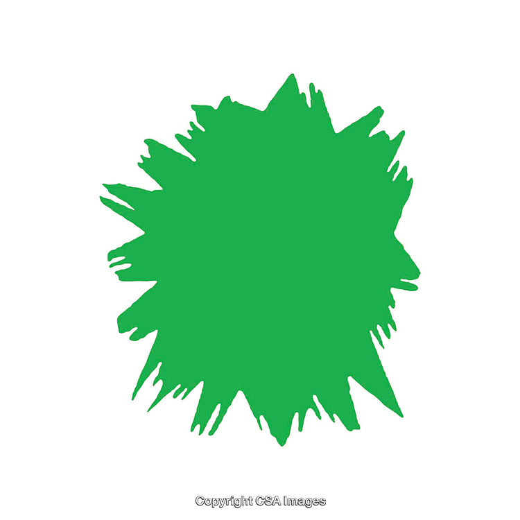 Green Paint Splash Abstract Design on White Background