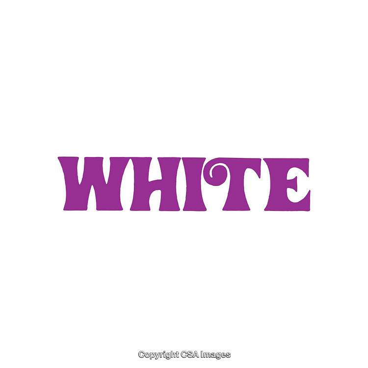 Purple Stylized White Text on a Minimalist White Background
