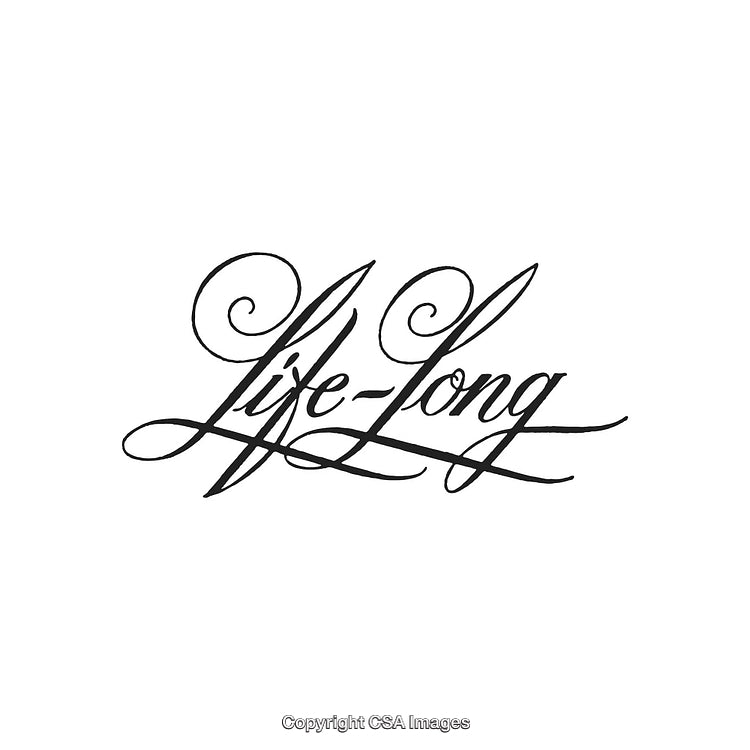 Elegant Calligraphic Design Featuring The Phrase 'Life-Long' in Artistic Styling