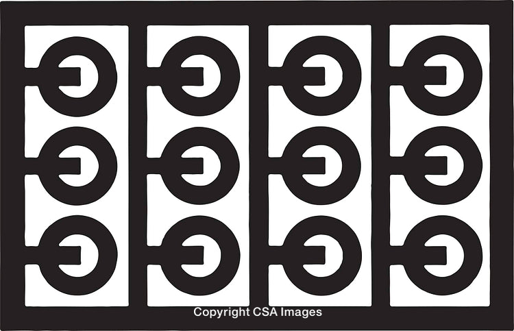 Black and White Geometric Pattern with Circular Abstract Designs