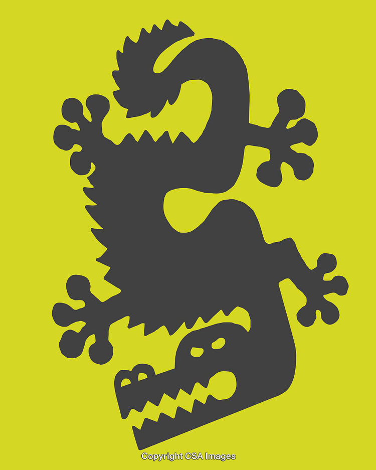 Bold Black Crocodile Design With Bright Yellow Background for Modern Art