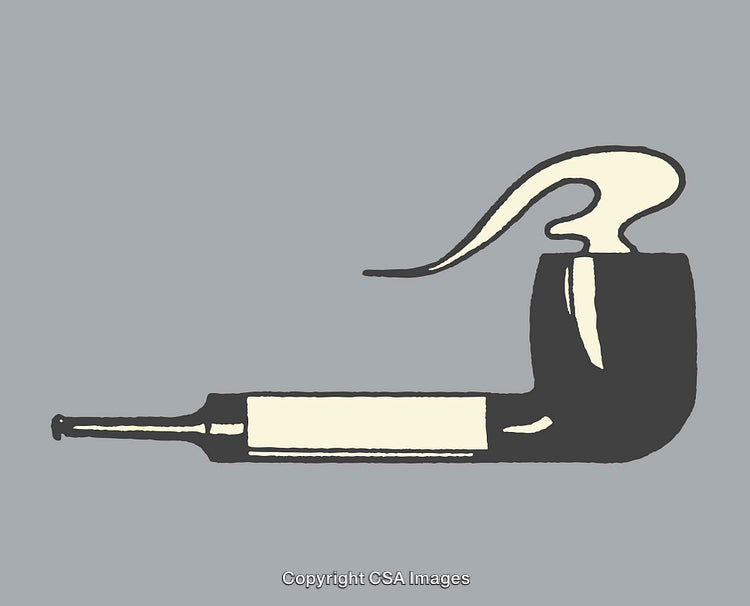 Minimalist Line Art Illustration of a Pipe on a Neutral Background