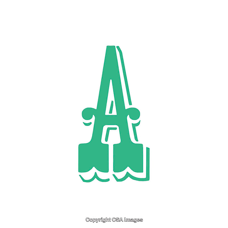 Green Stylized Letter A on a Clean White Background