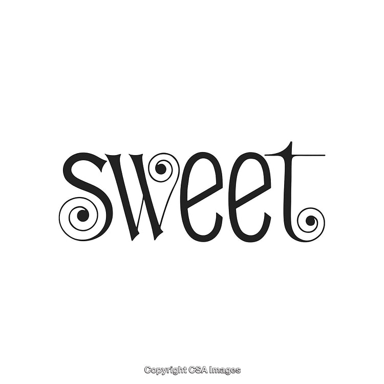 Decorative Typography Spelling Sweet in Stylized Mono Black Font Design