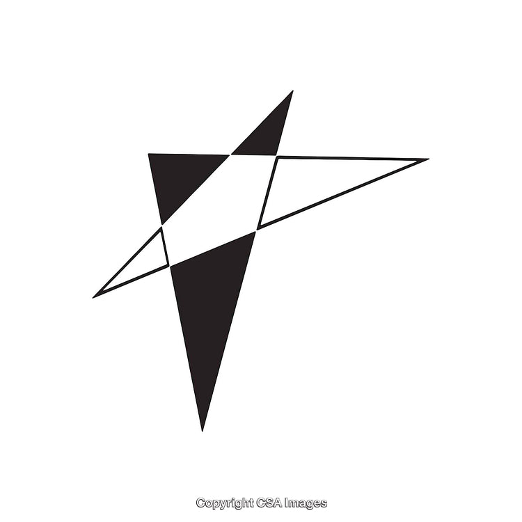 Abstract Black and White Geometric Shape Design Artwork