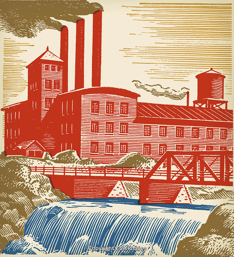 Factory with Smokestacks