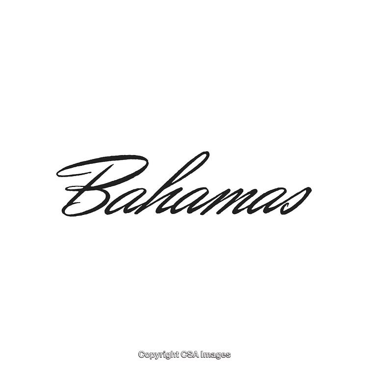 Elegant Handwritten Bahamas Text on Clean White Background