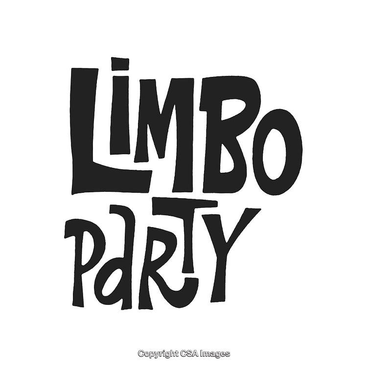 Bold Black Limbo Party Poster with Playful Handwritten Font Design