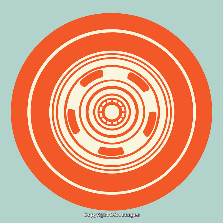 Abstract Circular Geometric Pattern in Retro Color Scheme