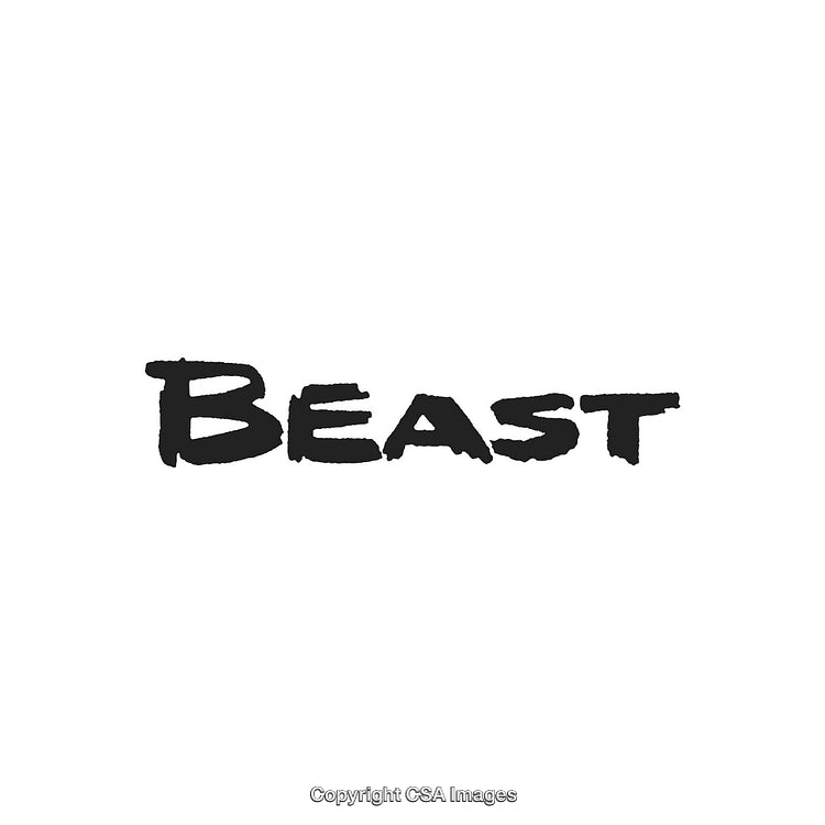 Bold Beast Text in Black Typeface on a White Background