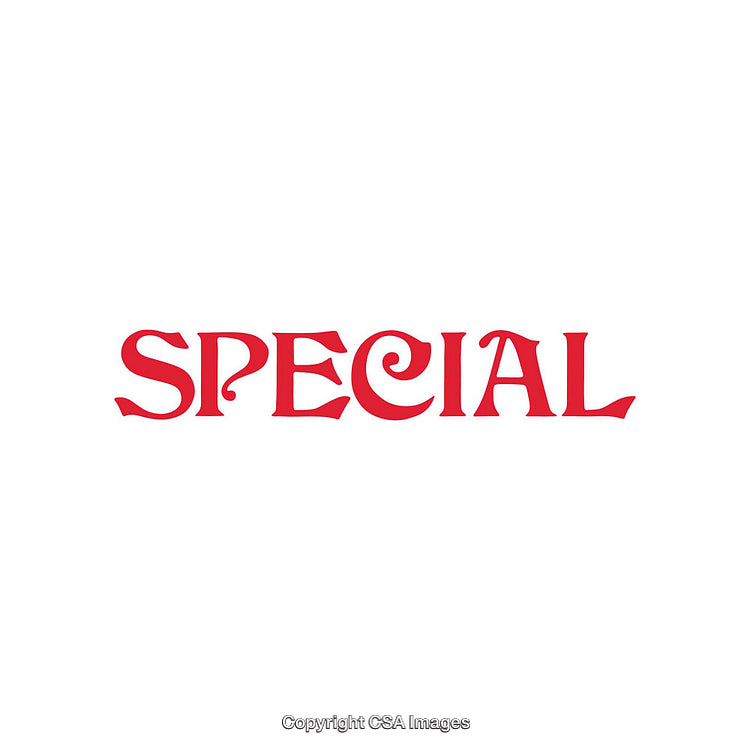 Bold Red Text Reading 'Special' in Decorative Font Design Style