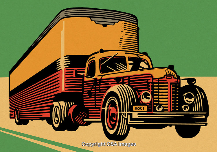 Illustration of a Vintage Truck in Retro Graphic Style