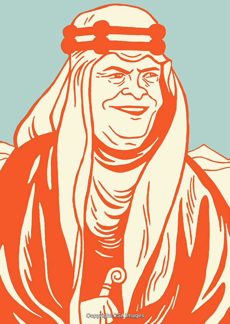 Colorful Line Art Illustration of a Person in Traditional Attire