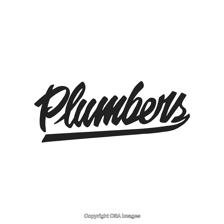 Bold Black Script Logo Design with Plumbers Text