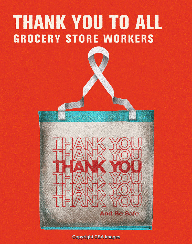 Thank You Poster Honoring Grocery Store Workers During Challenging Times