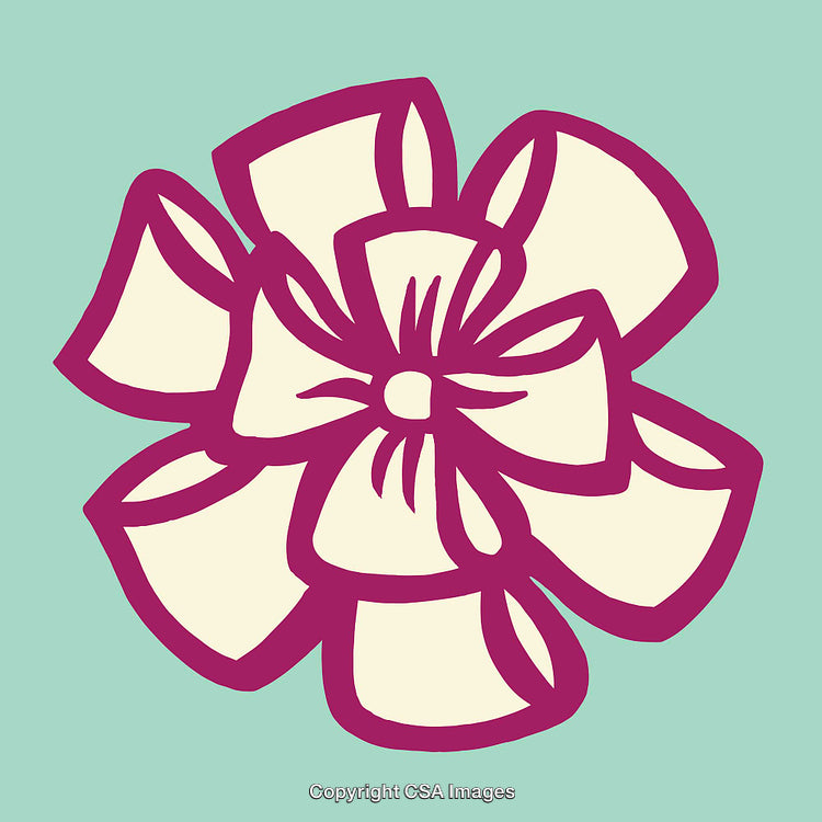 Colorful Abstract Flower Illustration in Modern Line Art Style