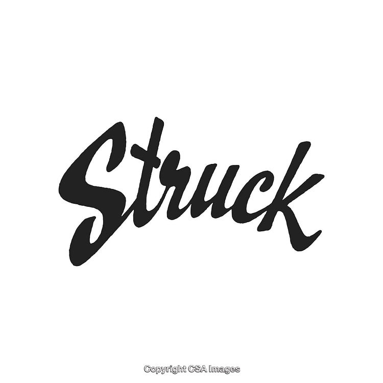 Modern Handwritten Typography Displaying the Word 'Struck' in Bold Black Font