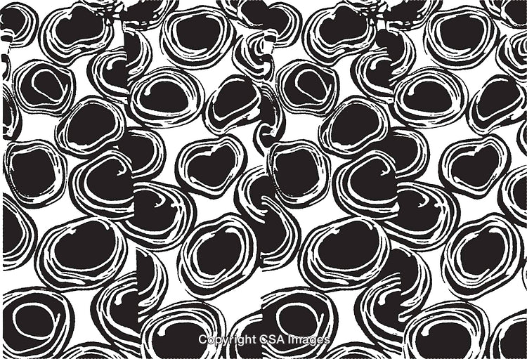 Abstract Monochrome Pattern of Curved Organic Shapes