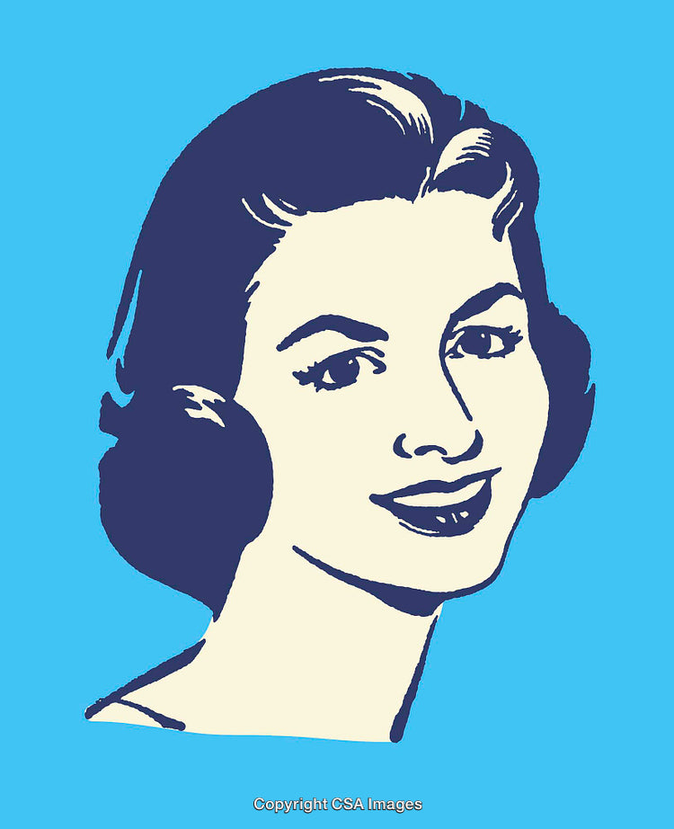 Retro-Inspired Female Portrait Illustration With Bold Lines and Vibrant Colors