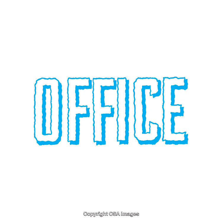 Blue Text Typography of the Word Office
