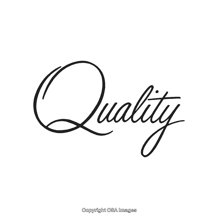Elegant Calligraphy Highlighting the Concept of Quality in Black and White