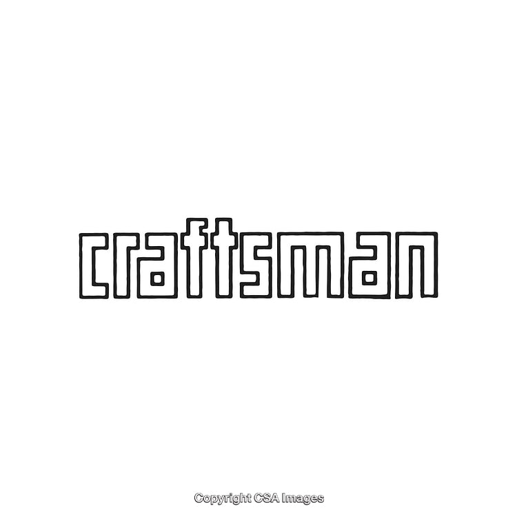 Minimalistic Hand-Drawn Craftsman Text Logo Design in Black and White