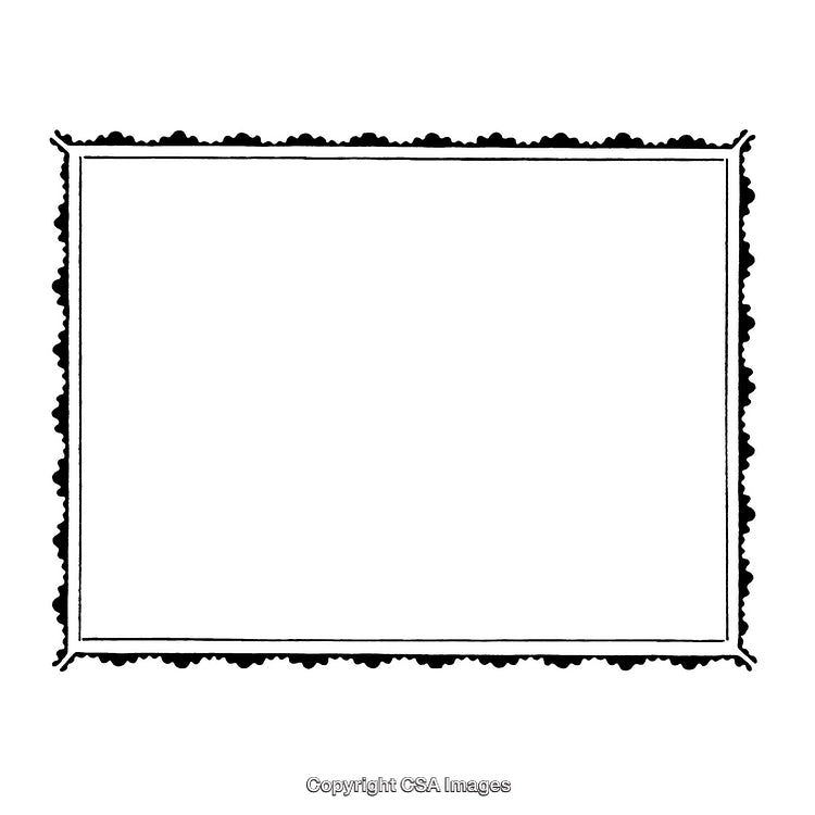 Decorative Black and White Border Illustration with Elegant Design