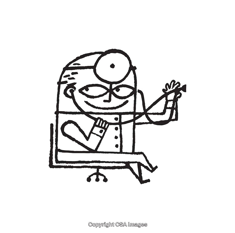 Line Art Illustration of a Doctor with a Stethoscope in Minimalist Style