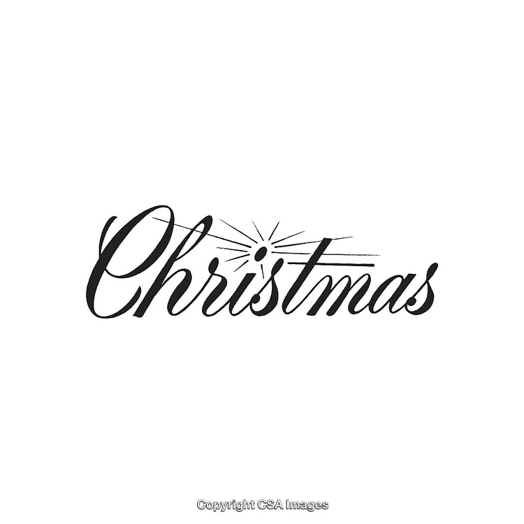 Elegant Black and White Christmas Calligraphy Art With Star Accent