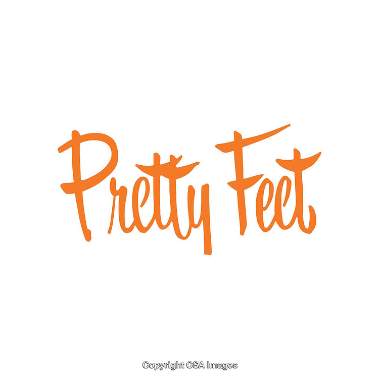 Stylish Calligraphy of Pretty Feet in Bright Vibrant Orange Script