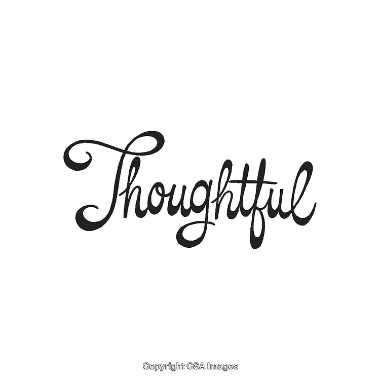 Elegant Handwritten Script Featuring the Word Thoughtful in Artistic Style
