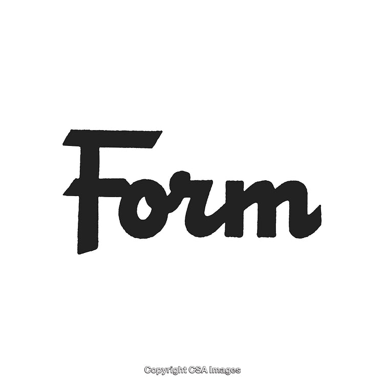 Stylish Hand-Lettered Typography Featuring the Word Form in Black Ink