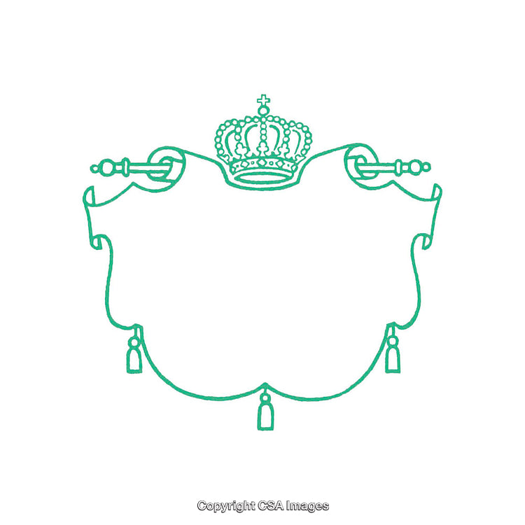 Elegant Crown and Scroll Ornament With Vintage Heraldic Design
