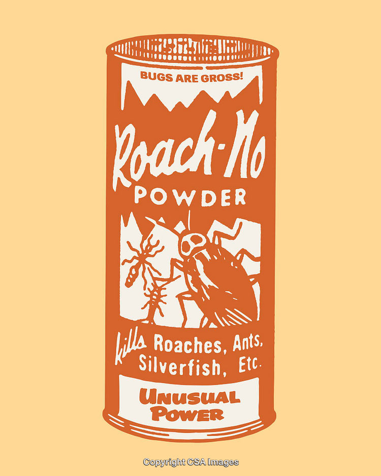Retro Illustration of Pest Control Product with Vintage Design and Typography