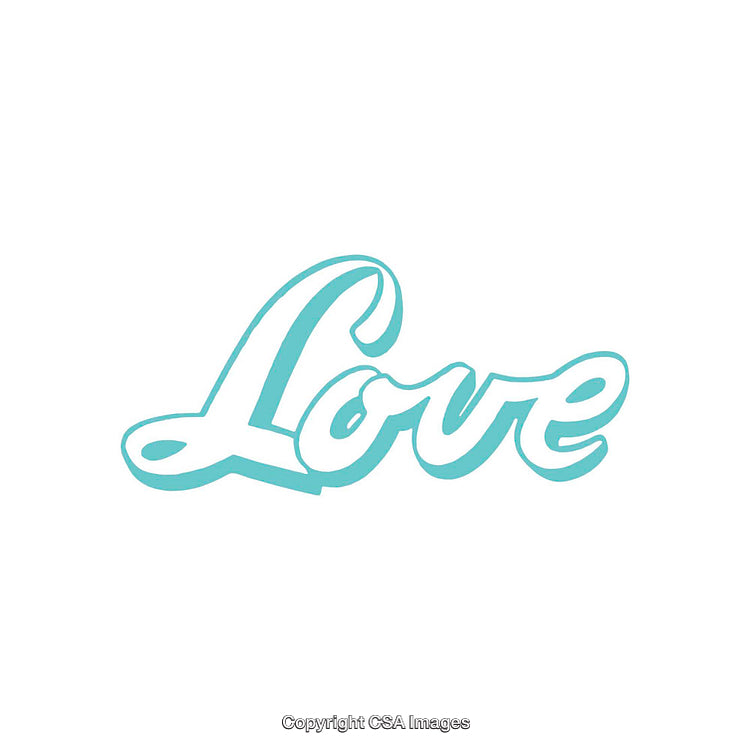 Elegant Minimalist Typography Showcasing the Word 'Love' in Blue Script