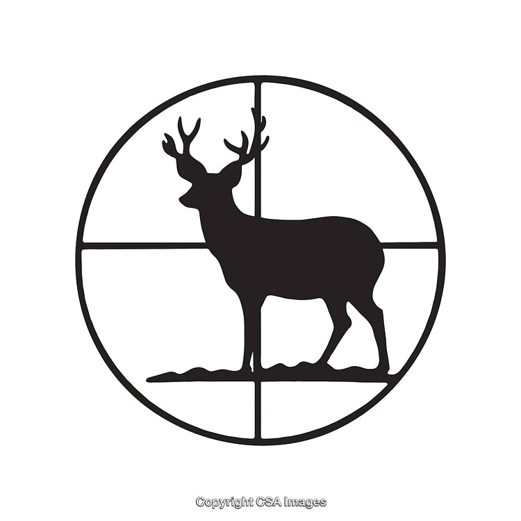 Silhouette of a Deer in Circular Frame with Minimalist Design