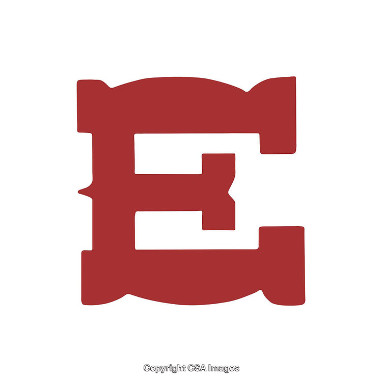 Stylized Red Letter E on a Clean White Background