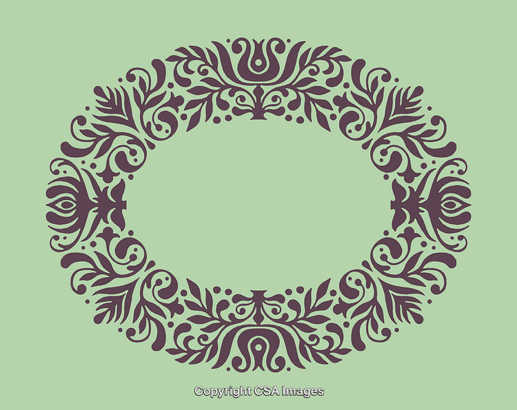 Floral Decorative Border on Light Green Background in Elegant Design